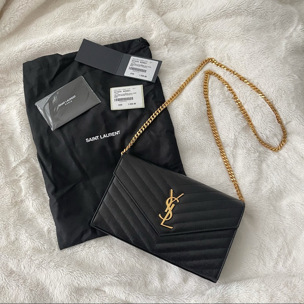 Saint Laurent Envelope Chain Wallet NWT!